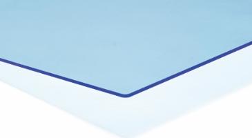 Støbt akrylplade med lysende kant, Fluorescerende blå 750x500